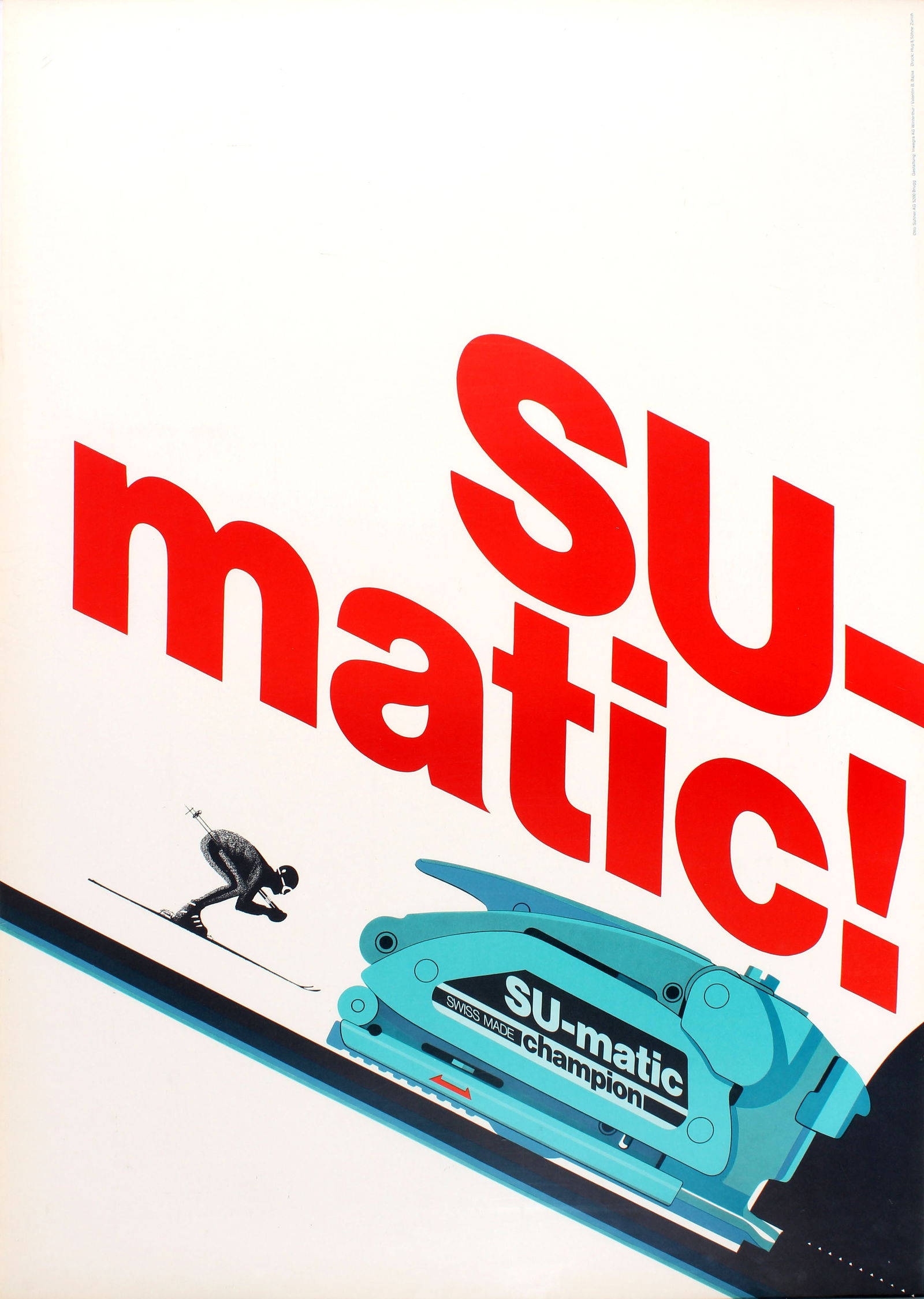 Ski Poster Winter Sport Bindings Skiing Switzerland (1 of 1)