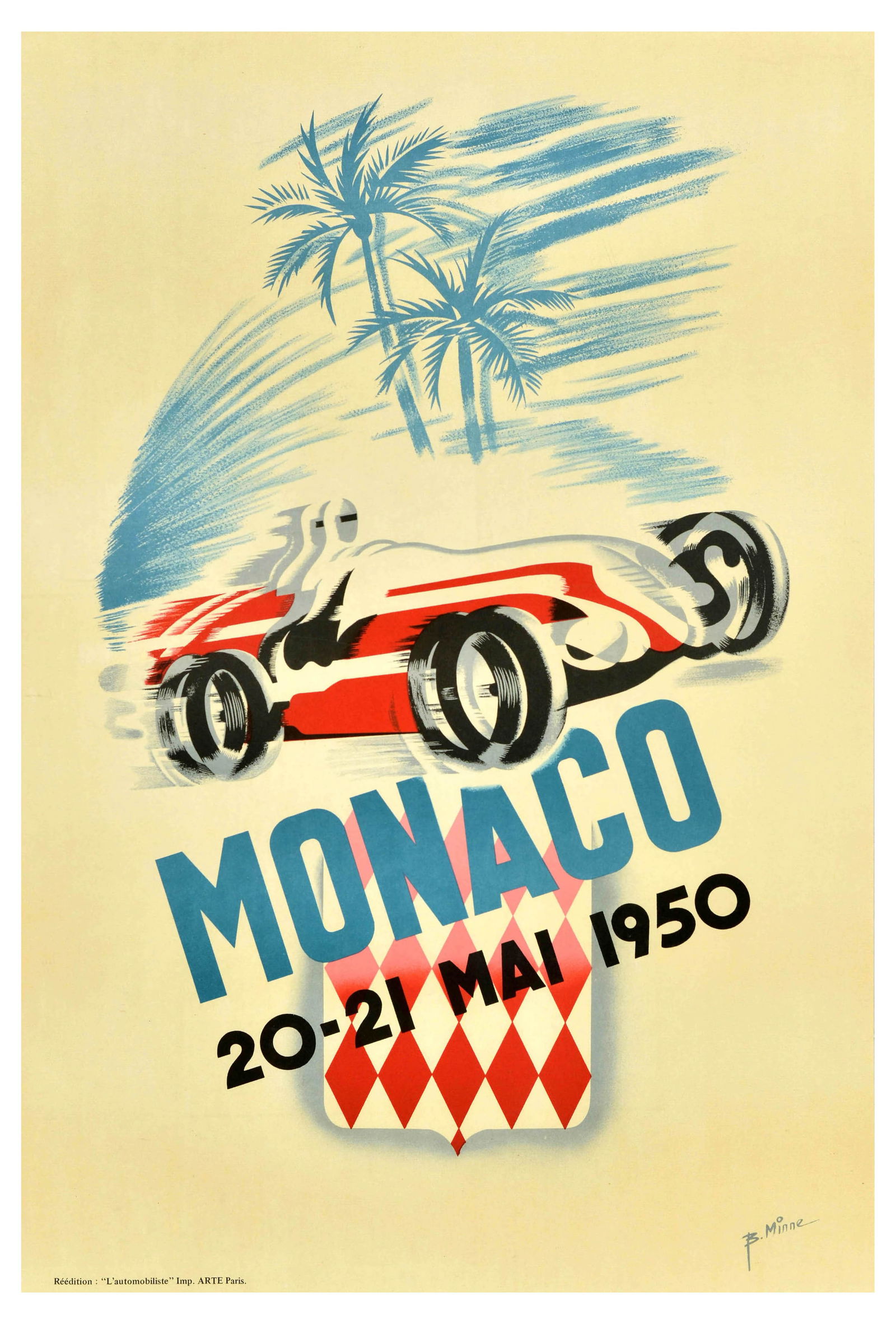 Sport Poster Monaco 1950 France Grand Prix Formula One Tree (1 of 1)