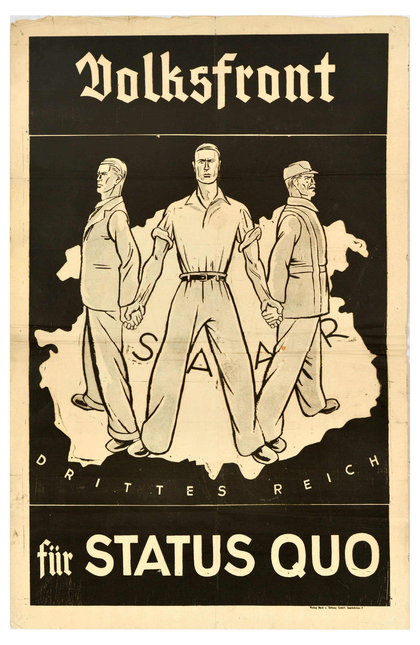 Propaganda Poster Saar Referendum Nazi Germany Third Reich Status Quo (1 of 1)