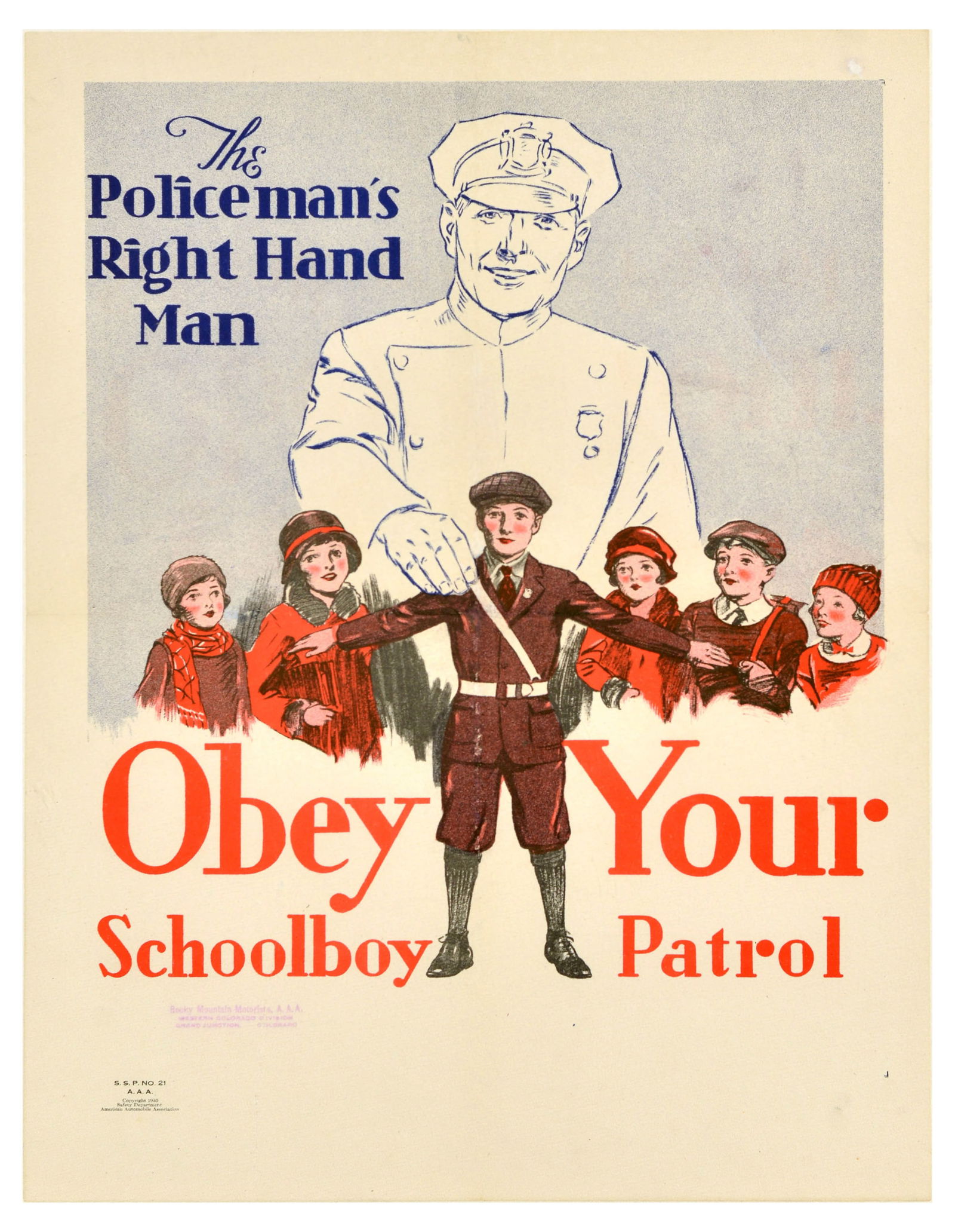 Propaganda Poster Obey Your Schoolboy Patrol Policeman Big Brother (1 of 1)