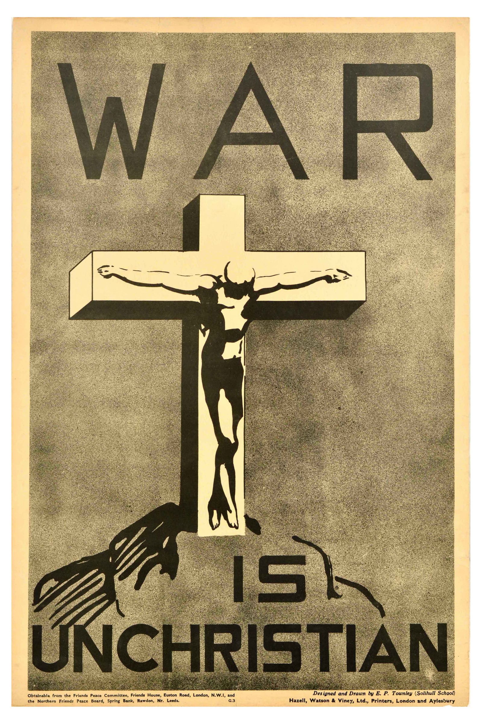 Propaganda Poster Pacifism War Is Unchristian Peace Board Quaker (1 of 1)