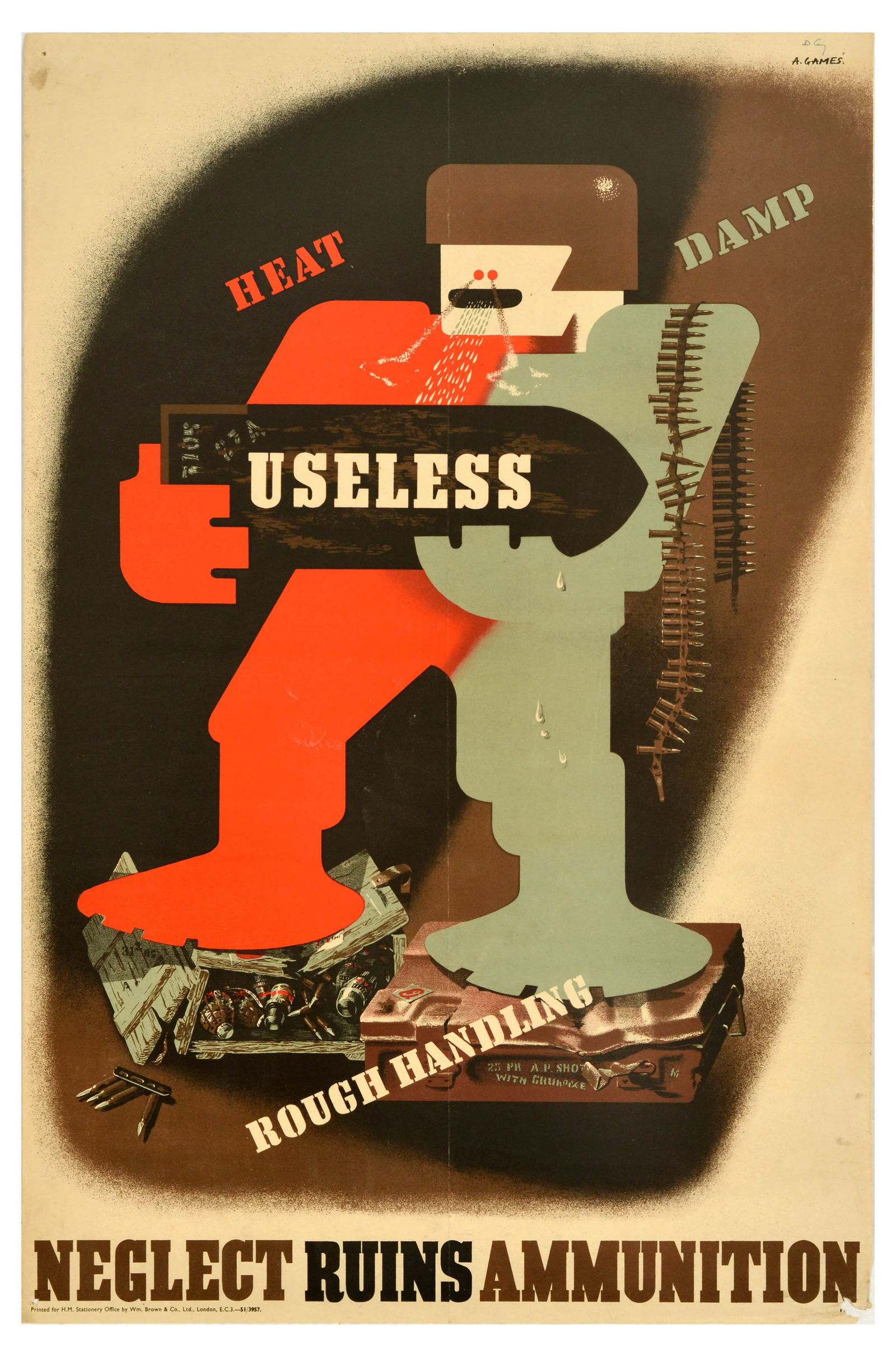 Propaganda Poster Neglect Ruins Ammunition WWII Abram Games (1 of 1)