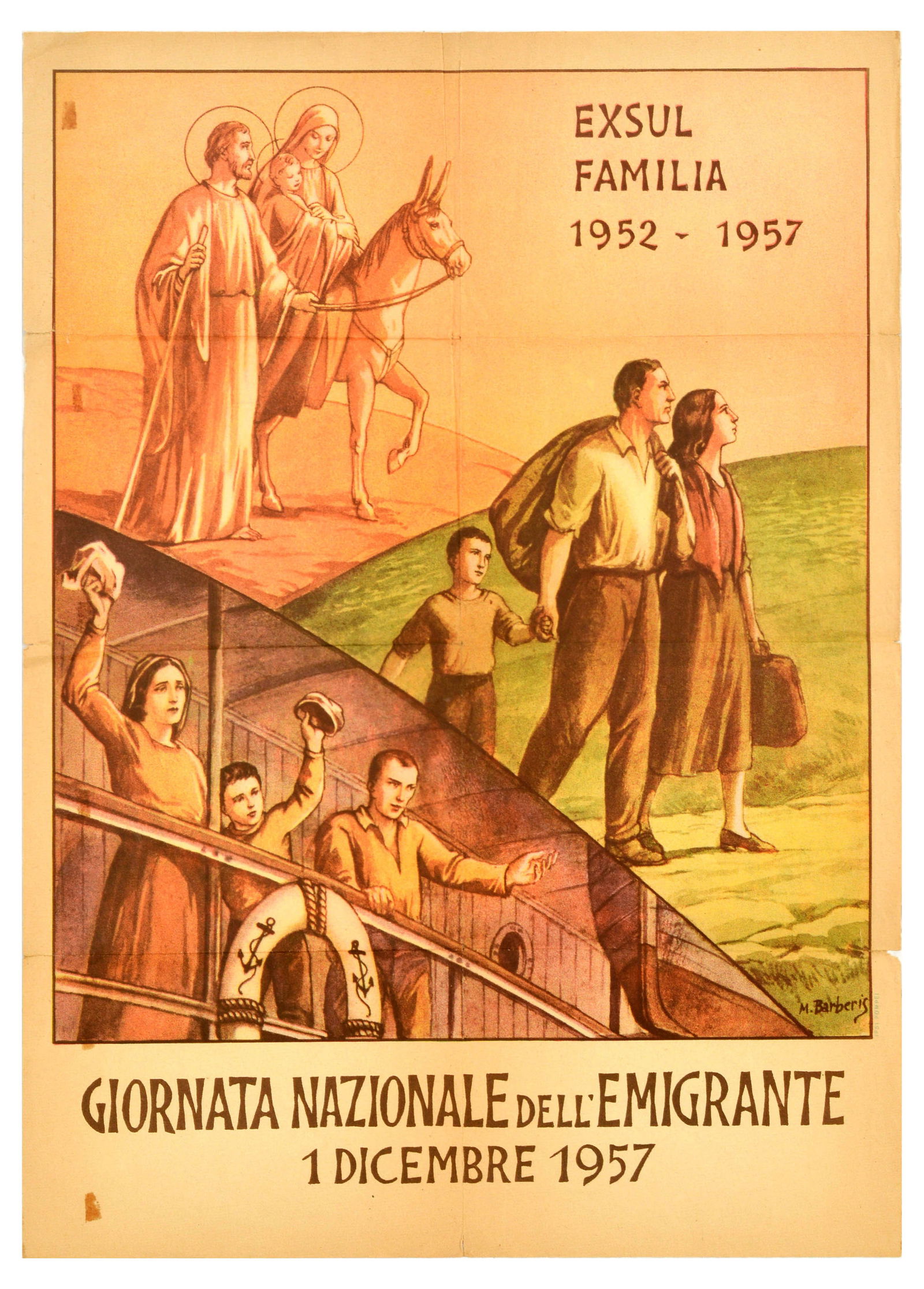 Propaganda Poster National Emigrant Migrant Day Italy Exile Family (1 of 1)