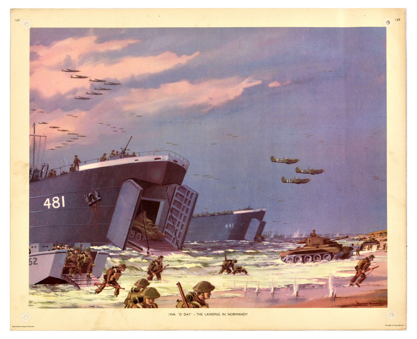 Propaganda Poster D-Day Normandy Landings Macmillan's History Pictures (1 of 1)