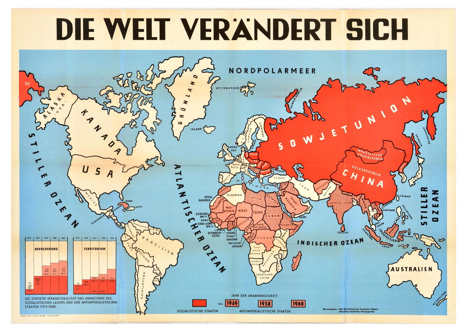 Propaganda Poster Cold War World Map Socialist Bloc (1 of 1)