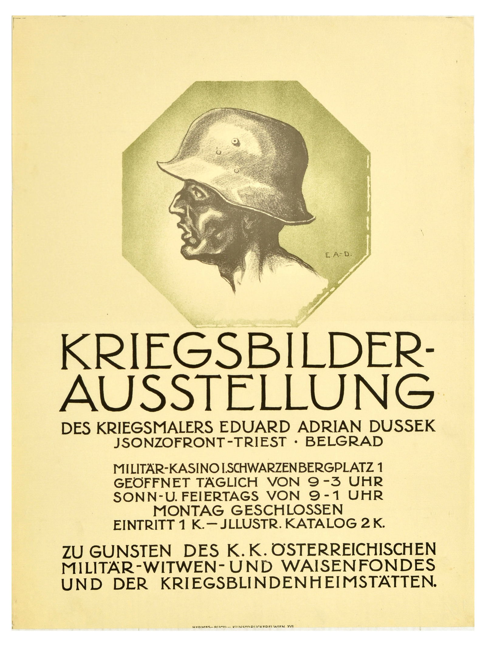War Poster Kriegsbilder Ausstellung War Picture Exhibition Eduard Adrian Dussek (1 of 1)