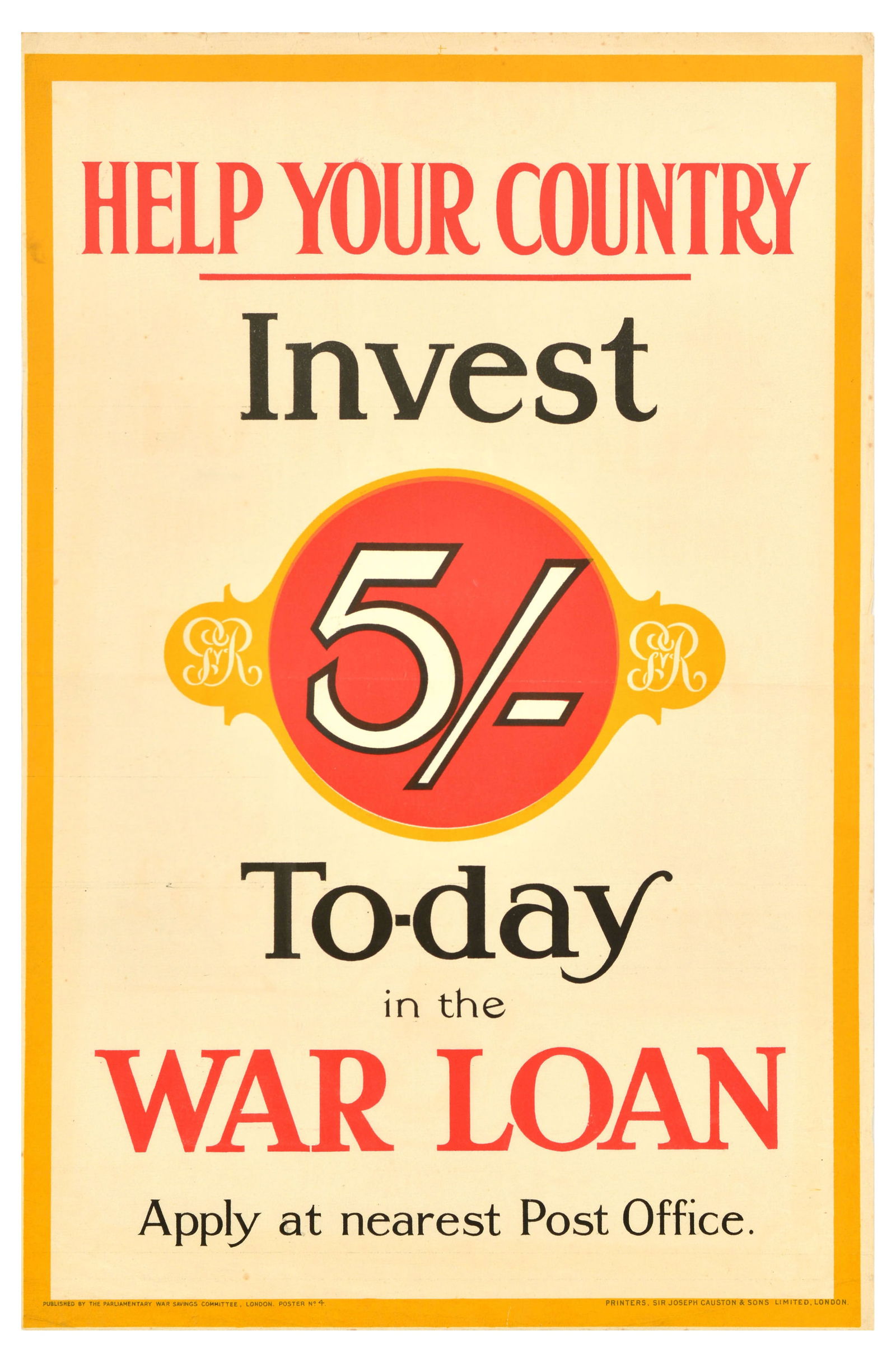 War Poster Help Your Country Invest War Loan WWI Britain (1 of 1)