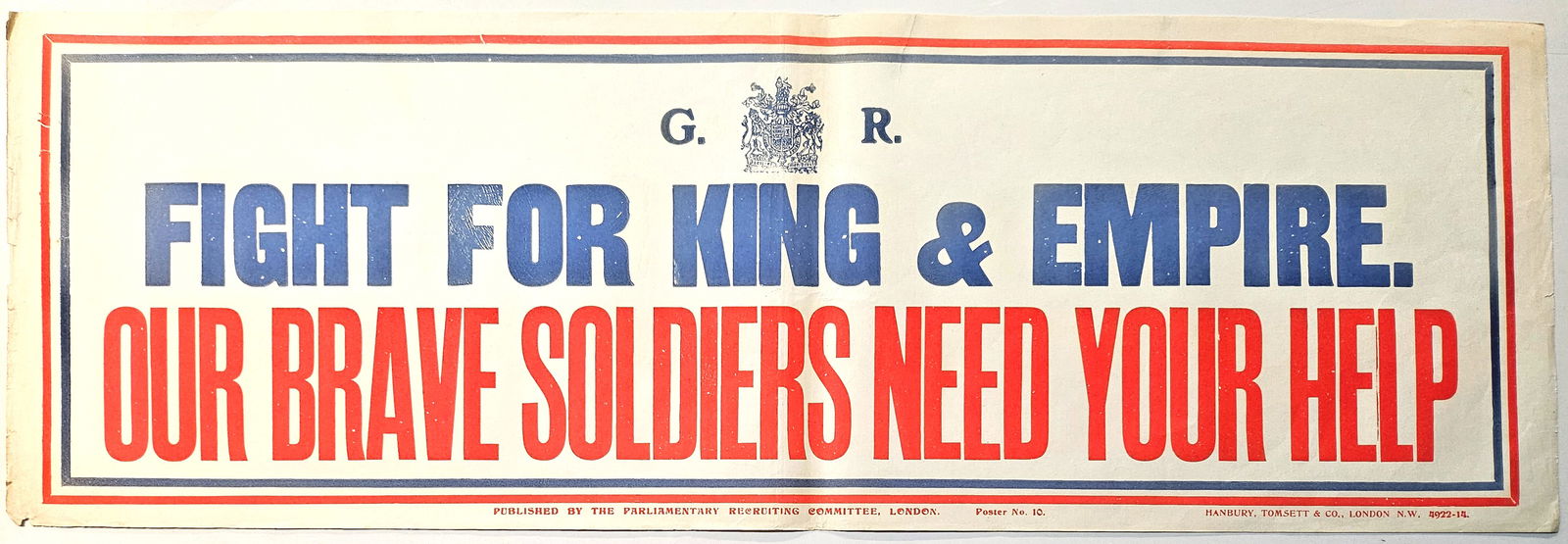War Poster Fight For King And Empire WWI UK (1 of 1)