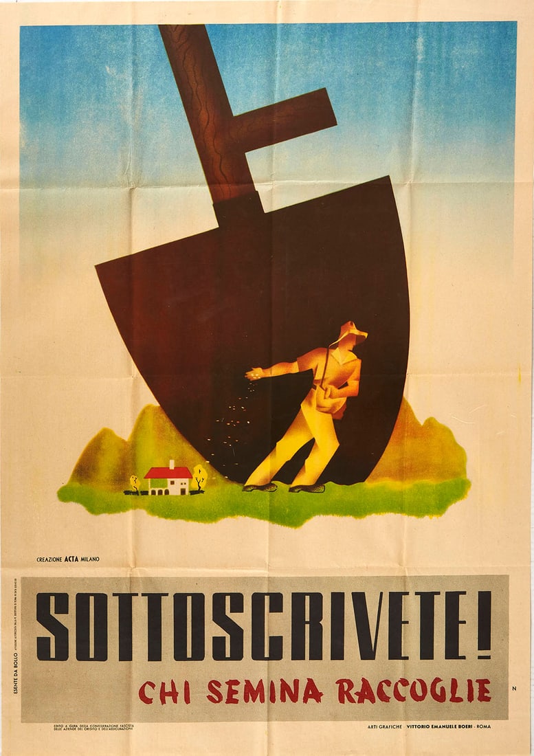 War Poster War Loan Fascist Italy WWII Sottoscrivete (1 of 1)