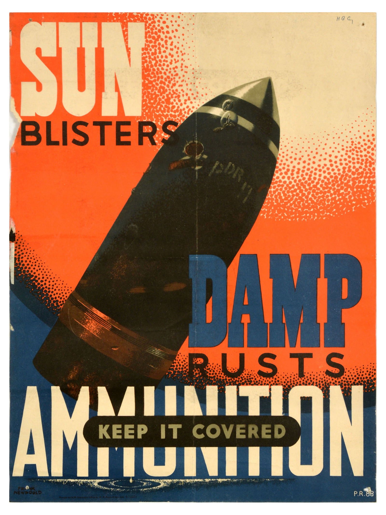 War Poster Sun Blisters Ammunition WWII Frank Newbould (1 of 1)