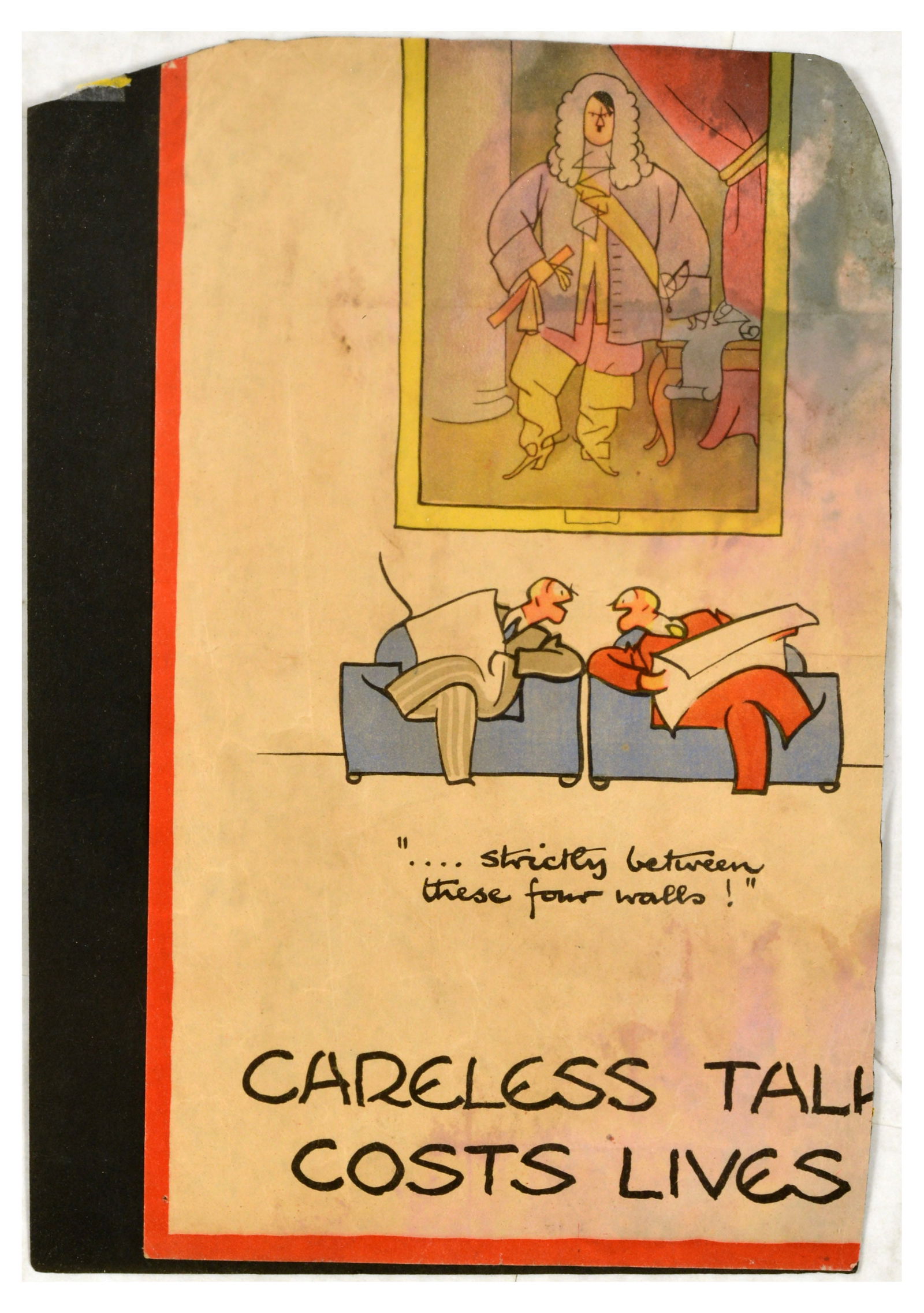 War Poster Careless Talk Costs Lives Hitler Four Walls (1 of 1)