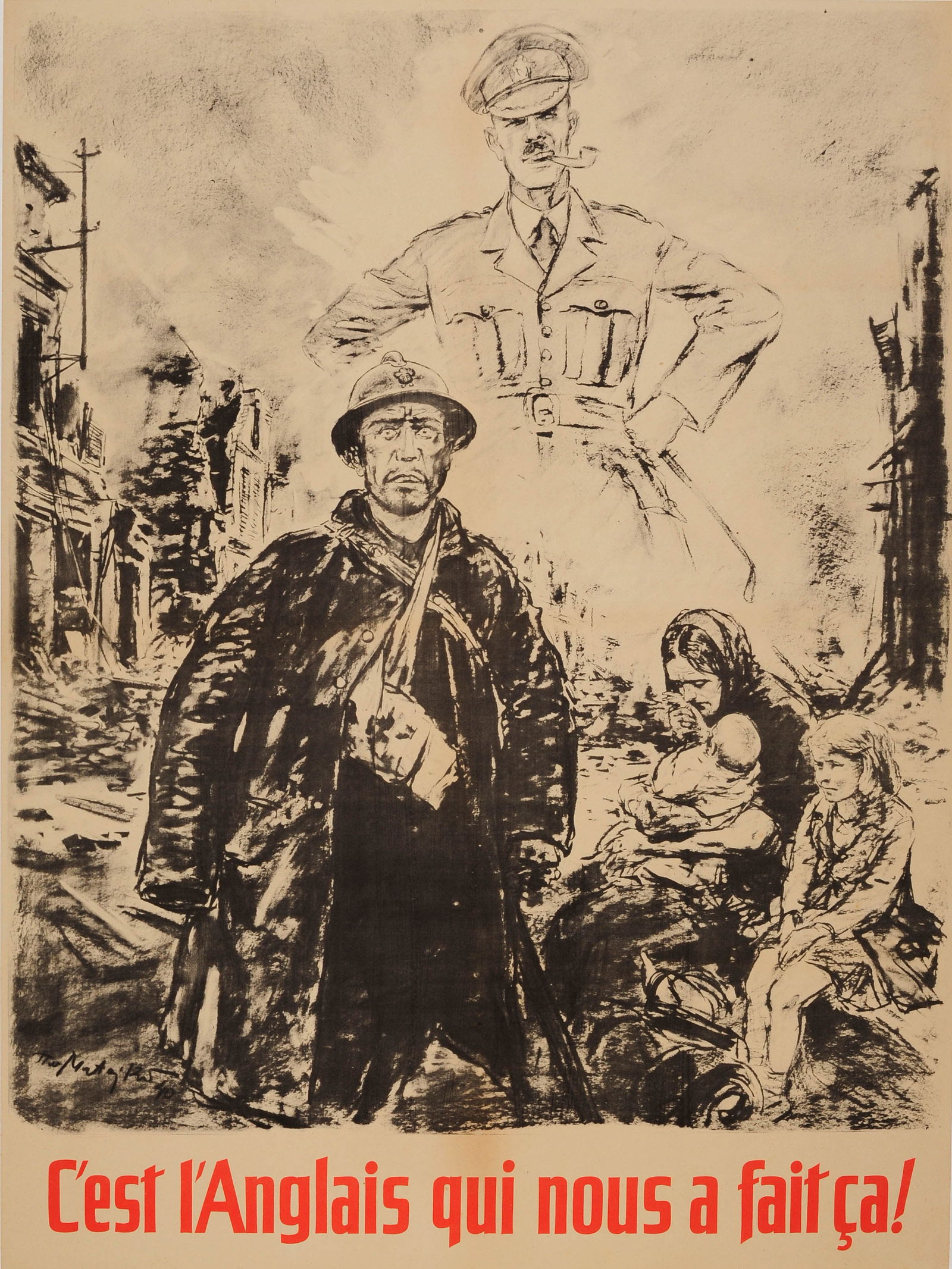 War Poster English Did This To Us WWII Vichy France (1 of 1)