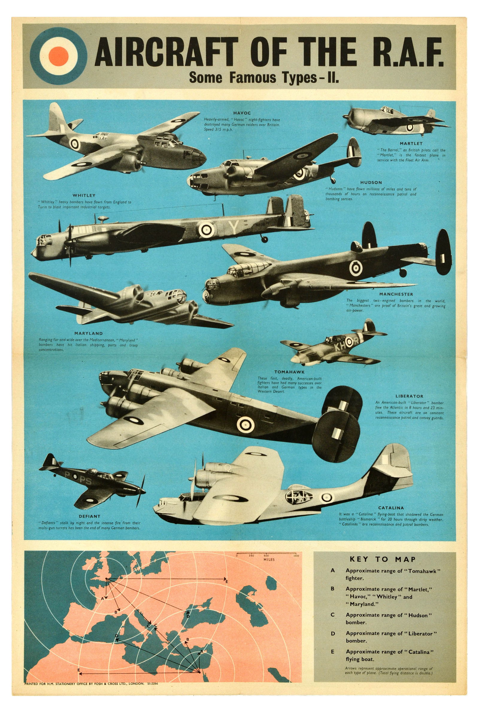War Poster Aircraft Of The RAF WWII Royal Air Force II (1 of 1)
