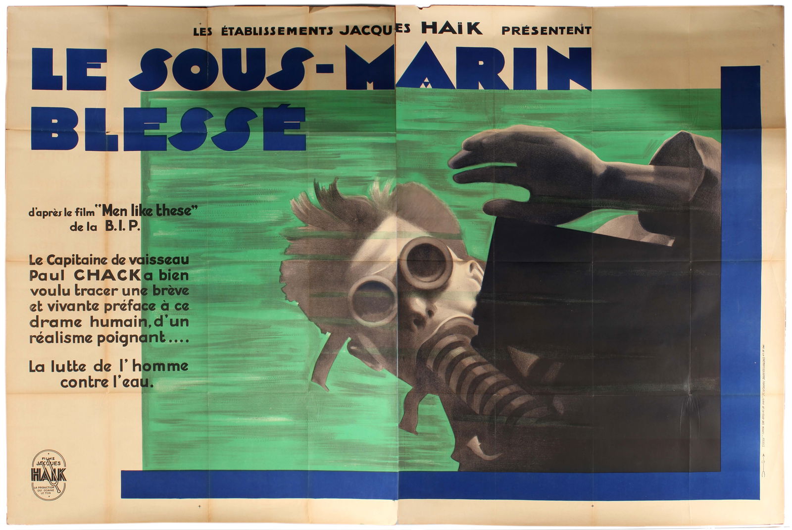Film Poster Scuba Diver Men Like These Trapped in a Submarine (1 of 1)