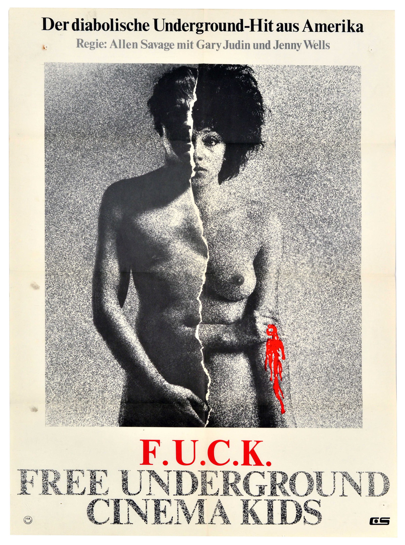Movie Poster Submission Porno Sexploitation Free Underground Cinema Kids: Original vintage movie poster for the 1969 underground sex cult hit Submission - released in Germany as F.U.C.K. - Free Underground Cinema Kids - directed by Allen Savage and starring Jennifer Welles,