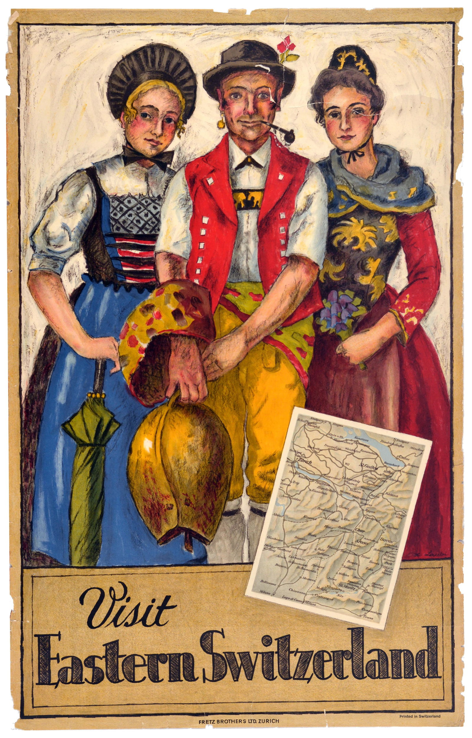 Travel Poster Eastern Switzerland Hugo Laubi Swiss (1 of 1)