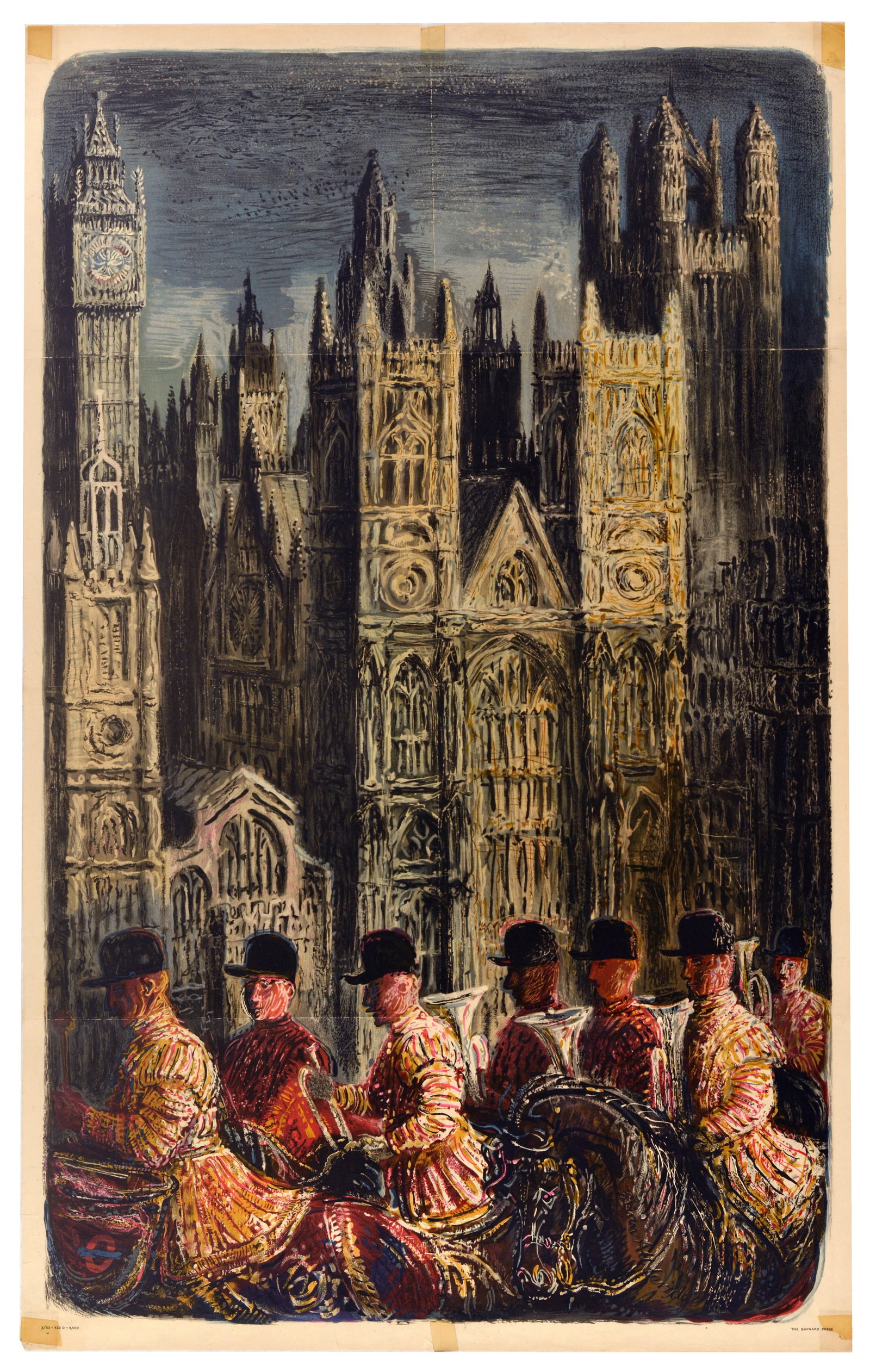 Travel Poster London Underground Royal Guards Brian Allderidge: Original vintage London Underground poster for London Transport's Royal London series featuring a colourful image by the illustrator and graphic designer Brian Allderidge (1923-1995) of guards on hors