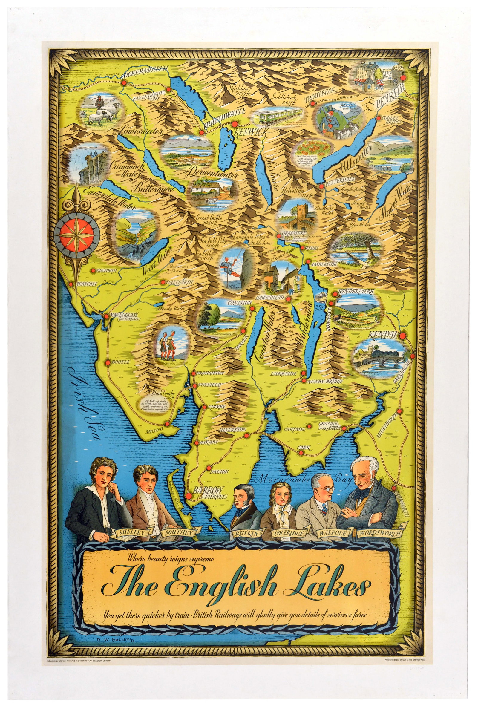 Travel Poster English Lakes British Railways DW Burley (1 of 1)