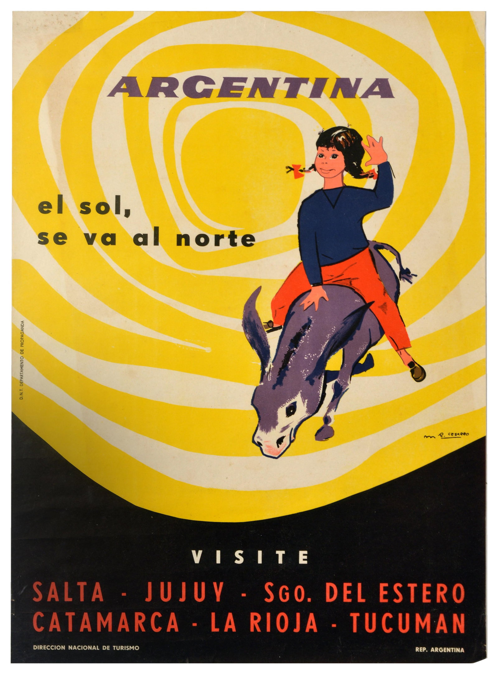 Travel Poster Argentina Sun Goes North South America (1 of 1)