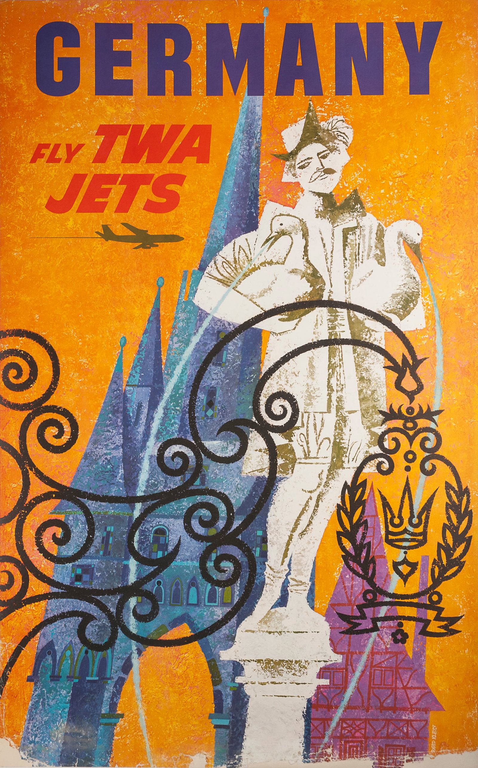 Travel Poster Germany Fly TWA Jets David Klein (1 of 1)