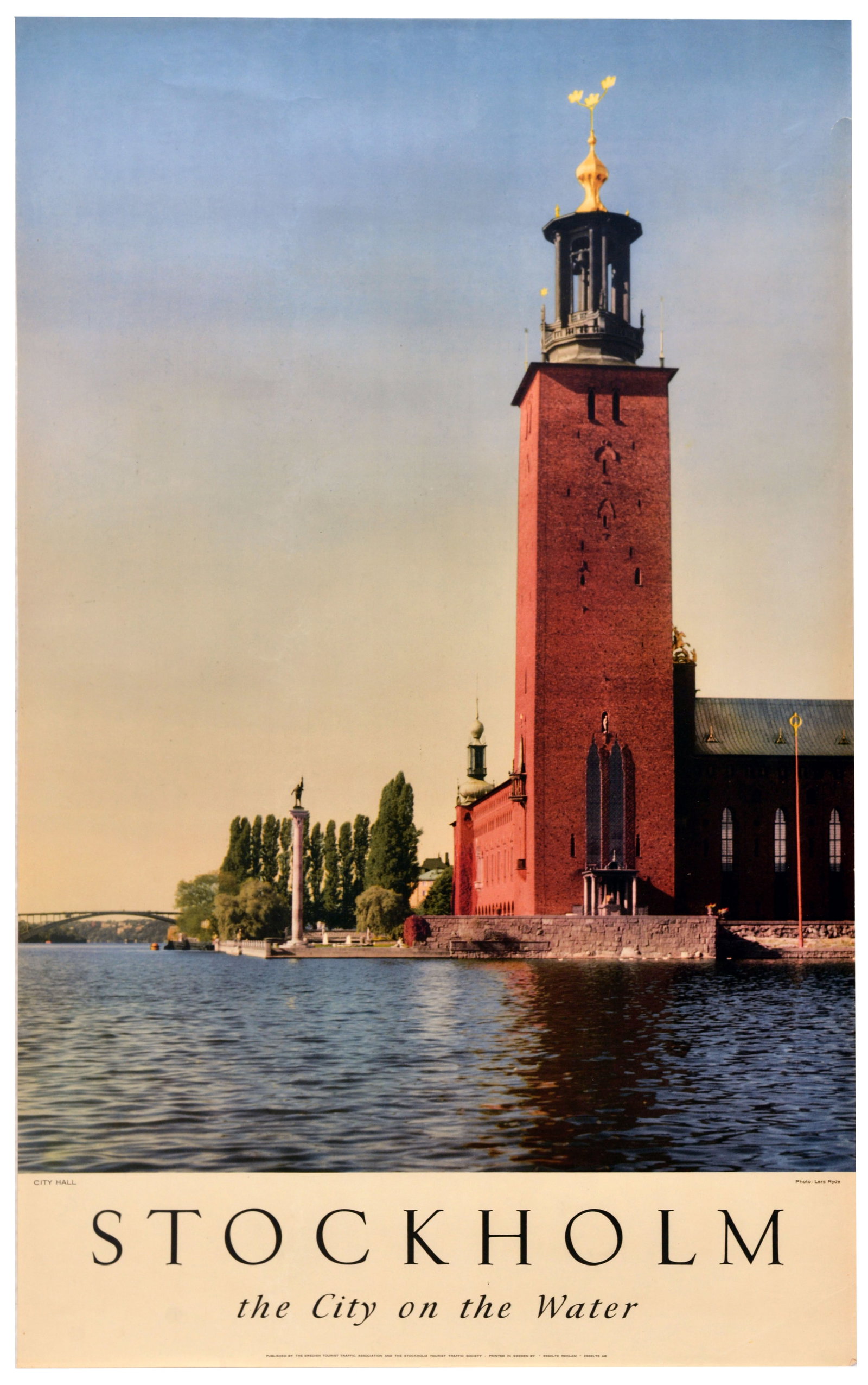 Travel Poster Stockholm City on the Water Sweden (1 of 1)