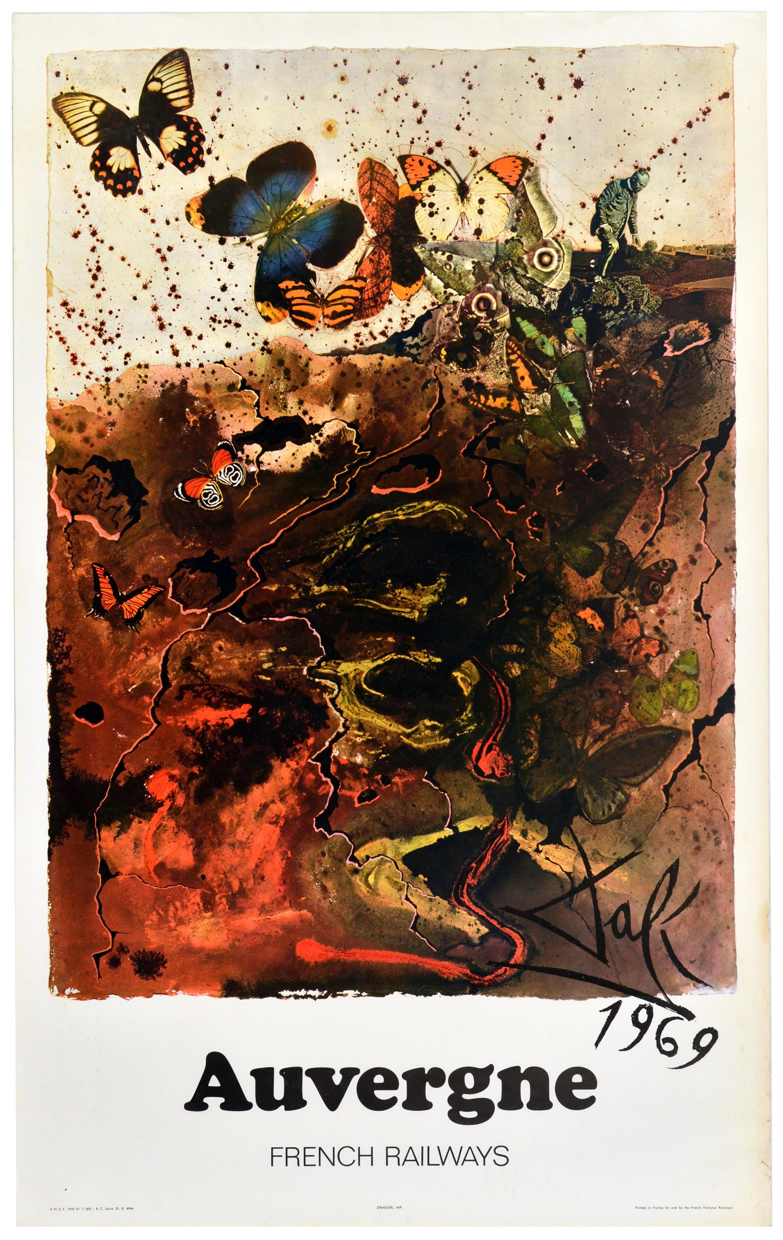 Travel Poster Auvergne SNCF Salvador Dali French Railways (1 of 1)