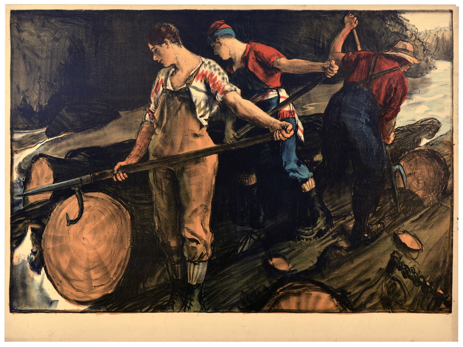 Advertising Poster Lumberjacks Logging Canada EMB Gerald Spencer Pryse (1 of 1)