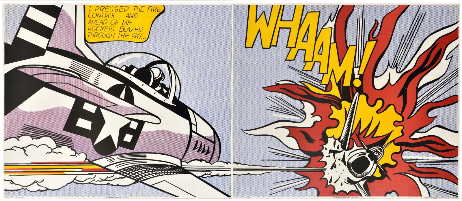 Advertising Poster Roy Lichtenstein Whaam Pop Art Fighter Plane Rocket (1 of 3)