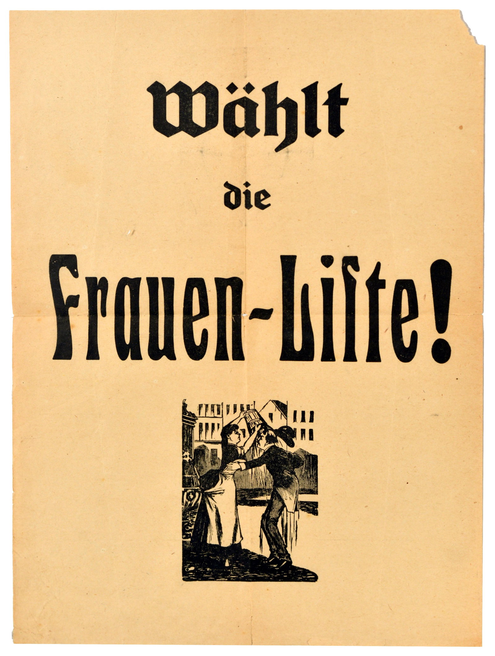 Propaganda Poster Women Vote Suffrage Frauen Liste Germany Elections Feminist: Original antique political election flyer - Wahlt die Frauen-Liste! / Vote for the Women's List! This historical German election poster from 1919 urged newly enfranchised female voters to support inde