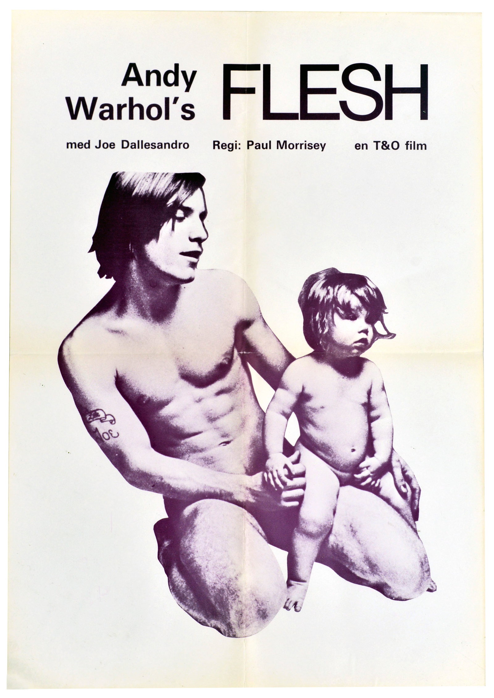 Movie Poster Flesh Andy Warhol Bad Taste Trilogy Joe Dallesandro: Original vintage cinema poster for the German release of the underground film Flesh / Andy Warhol?s Flesh directed by Paul Morrissey and produced by the notable American pop artist, film director, and