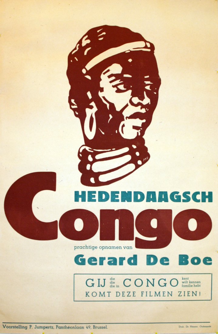 Original Vintage Poster Congo Exhibition 1947: Dutch Congo ExhibitionOriginal vintage advertising poster for a Dutch Congo Exhibition, Brussels. Hedendaagsch congo prachtige opnamen van Gerard De Boe (stunning shots of the Congo). Excellent condit