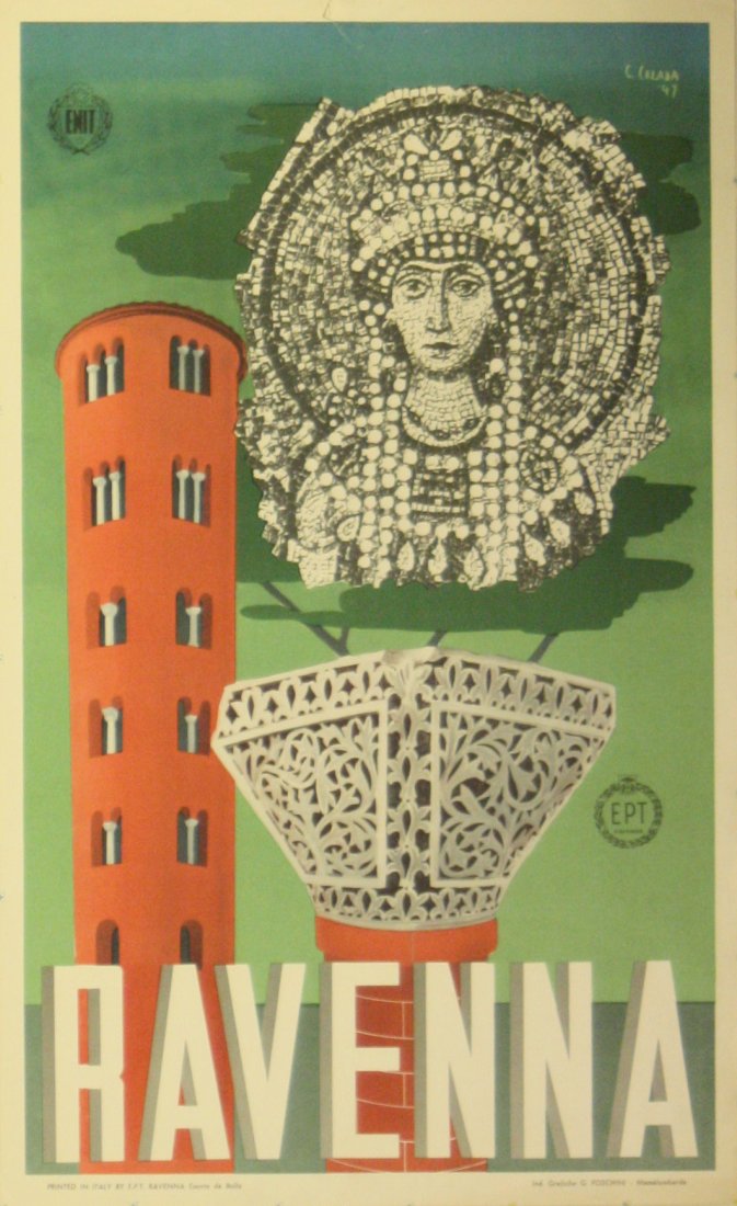 Travel Posters Ravenna: Ravenna Original vintage travel poster for Ravenna, an ancient and historic city in the Emilia-Romagna region of Italy known for its impressive mosaics and boasting a number of UNESCO World Heritage m