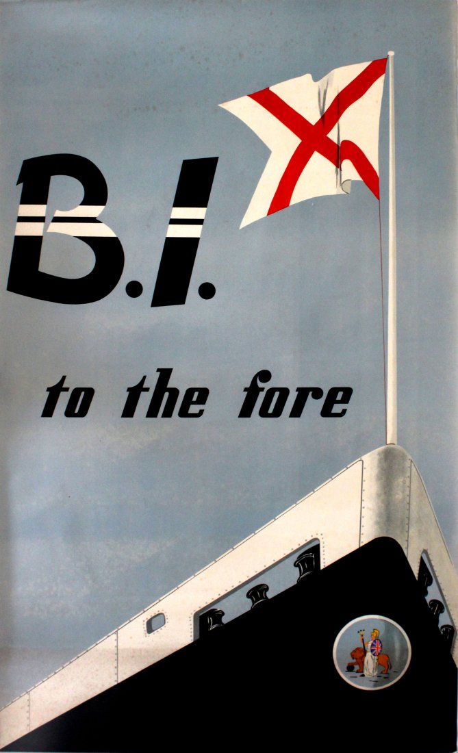 Advertising Posters BI to the Fore Cruise Line: BI to the Fore Cruise Line Original vintage poster advertising the British India Steam Navigation Company. This shipping company was formed in 1856 to carry mail between Calcutta, India, and Rangoon,