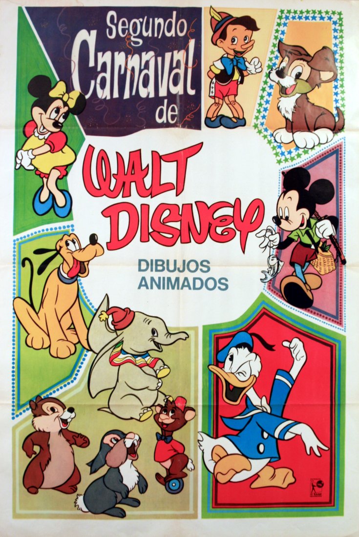Cinema Posters 2nd Carnival of Animated Films: 2nd Carnival of Animated Films Original vintage advertising poster for the Second Carnival of Walt Disney Animated Films - Segundo Carnaval de Walt Disney. Distributed by Rank Organisation, Argentina.