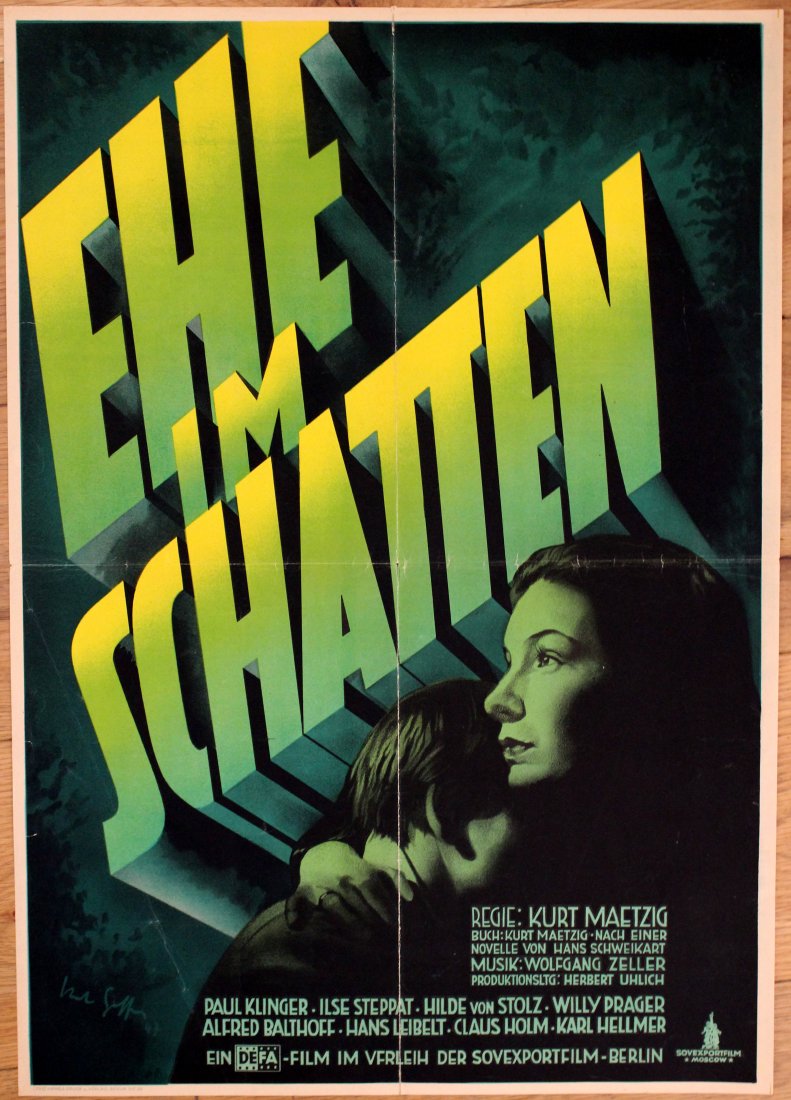 Marriage in the Shadows Movie poster: Marriage in the Shadows. Original vintage poster. Marriage in the Shadows - Ehe im Schatten - Set during the rise of the Nazi regime, Marriage in the Shadows is modeled after the tragic true story of 