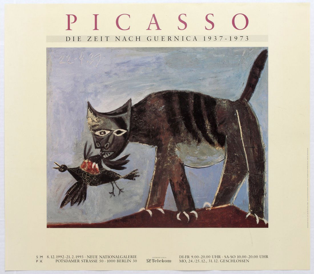 Exhibition Advertising Poster Picasso Berlin Cat with (1 of 1)
