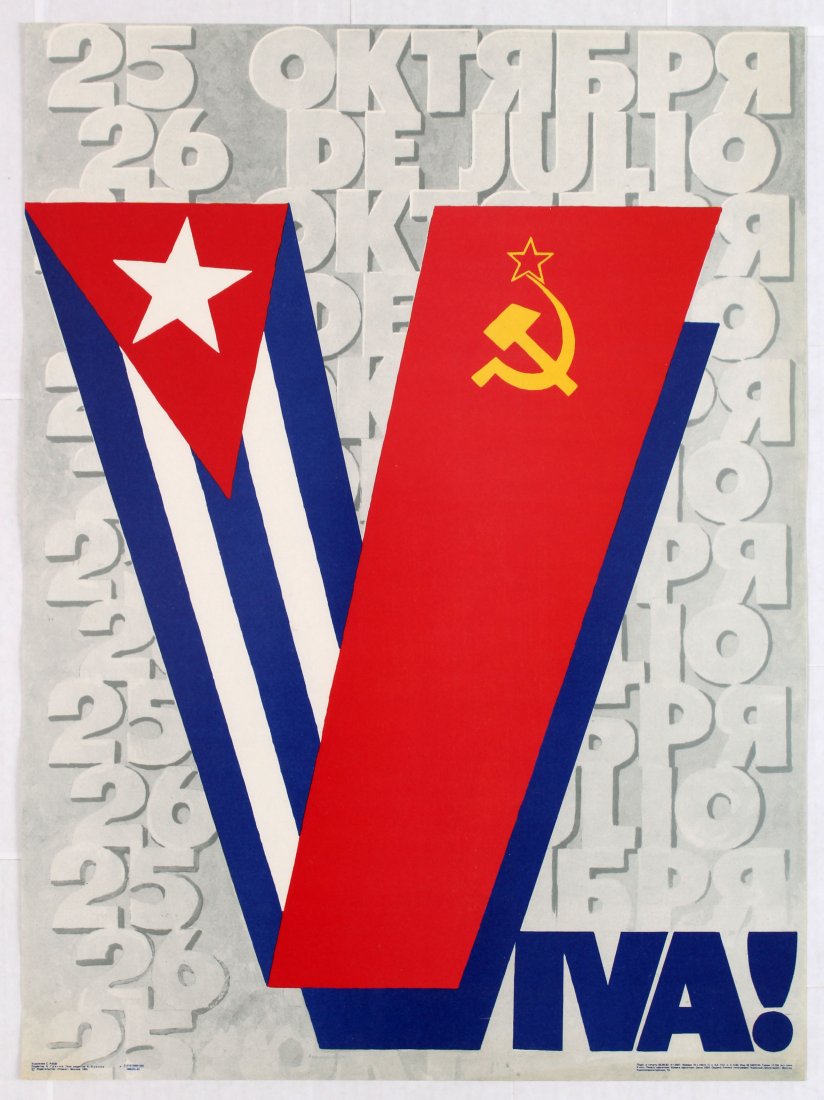 Soviet Propaganda Poster Viva Cuba (1 of 1)