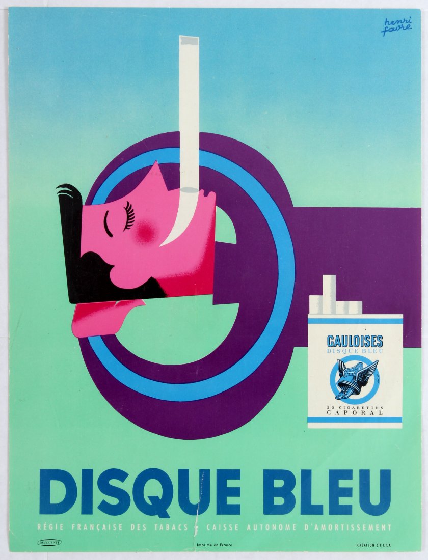 Advertising Poster Gauloise Disque bleu (1 of 1)