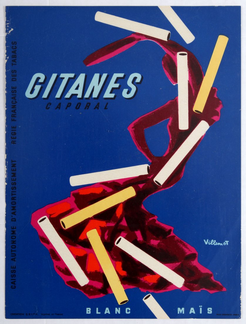 Advertising Poster Gitanes Caporal Cigarettes Villemot (1 of 1)