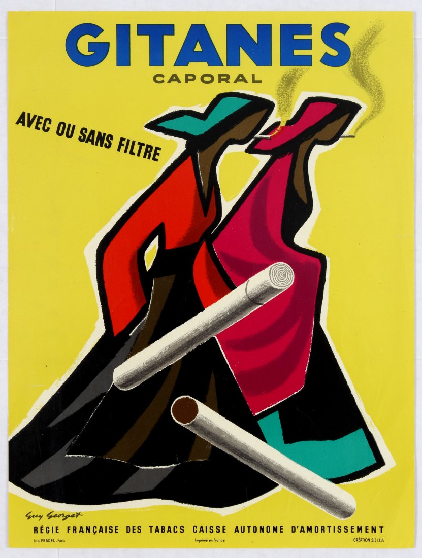 Advertising Poster Gitanes Caporal Cigarettes Georget (1 of 1)