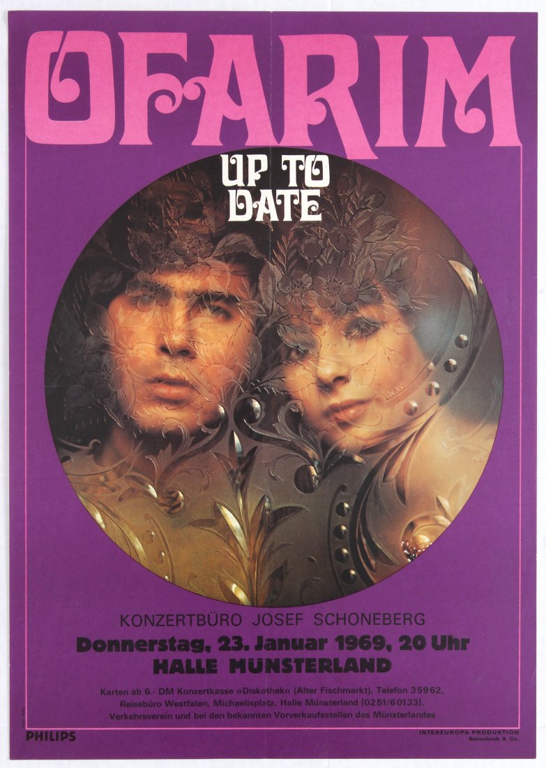 Concert Advertising Poster Esther Abi Ofarim: Concert Advertising Poster Esther & Abi Ofarim Up to Date â€“ Munsterland 1969. Esther Zaied better known by her married name Esther Ofarim (born June 13, 1941) is an Israeli international singer