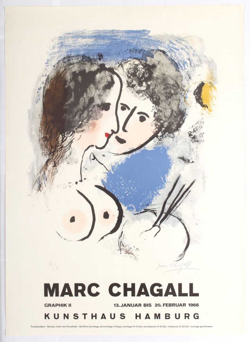 Advertising Exhibition Poster Chagall Hamburg 1966 (1 of 1)