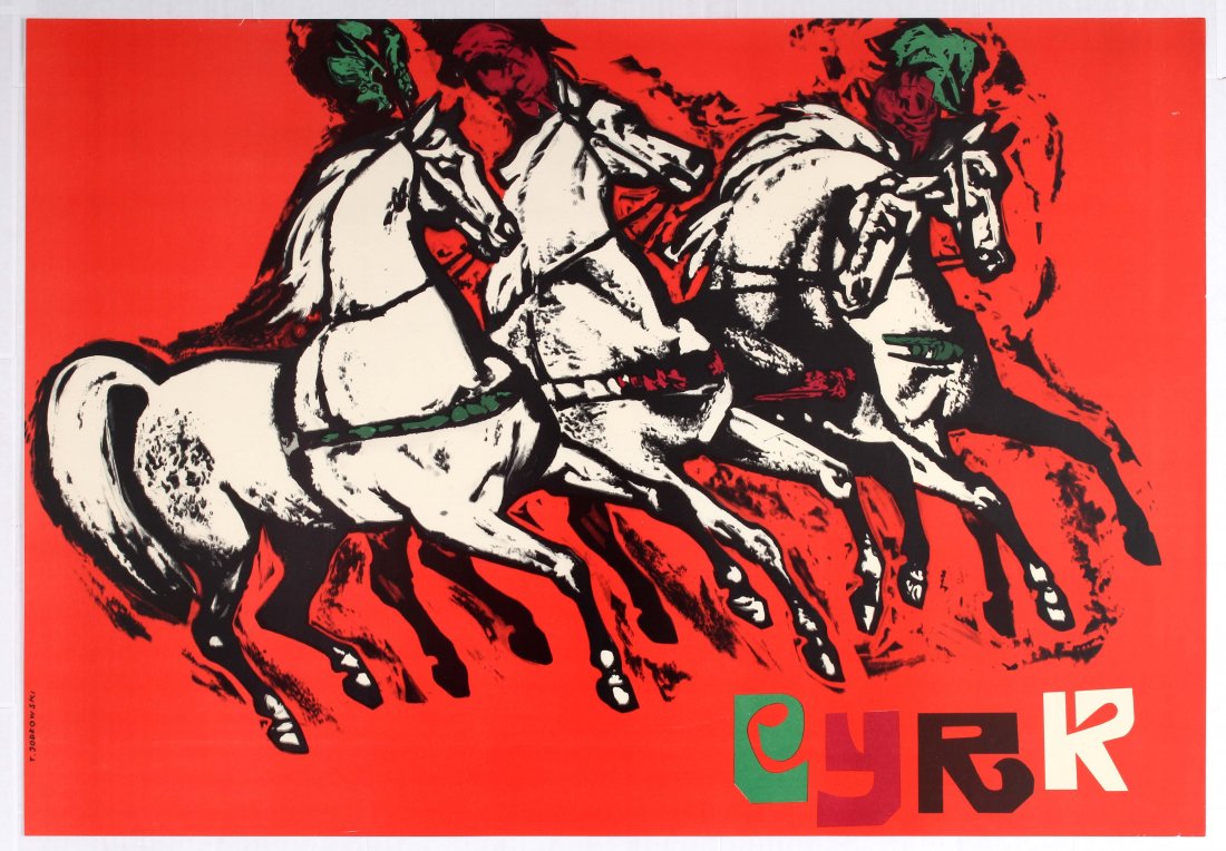 Advertising Poster Circus Cyrk White Horses (1 of 1)