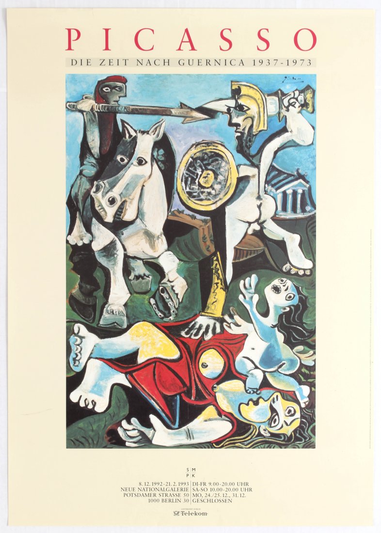 Exhibition Advertising Poster Picasso Guernica: Exhibition Advertising Poster Picasso, The time after Guernica 1937-1973 Berlin, 1992-93. Poster 3: The Rape of the Sabines. Country: Germany. Year: 1992. Artist: Pablo Picasso. Size (cm): 84x59.5. Ve