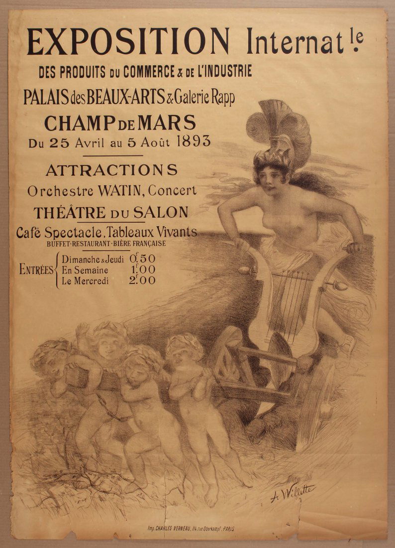 Advertising Poster International Expo Paris 1893 (1 of 1)