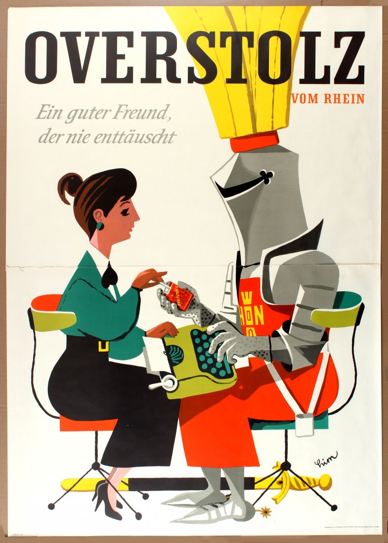 Advertising Poster Cigarettes Overstolz Knight George (1 of 1)