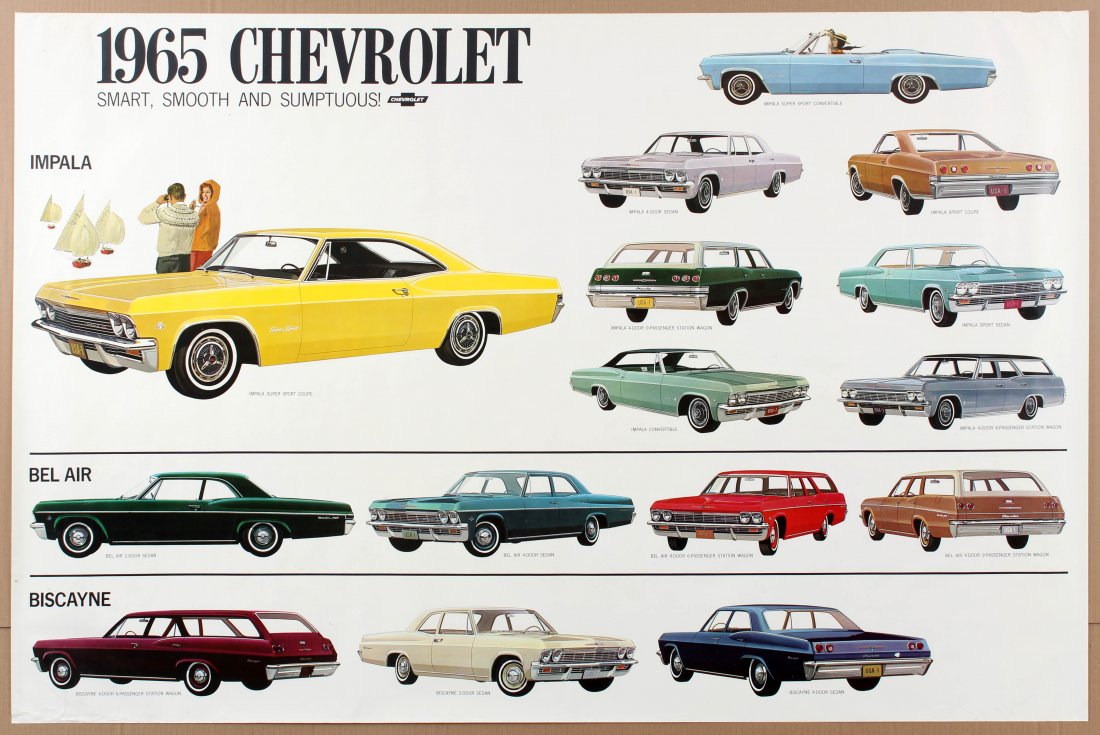 Advertising Poster 1965 Chevrolet Car Impala Bel Air (1 of 1)