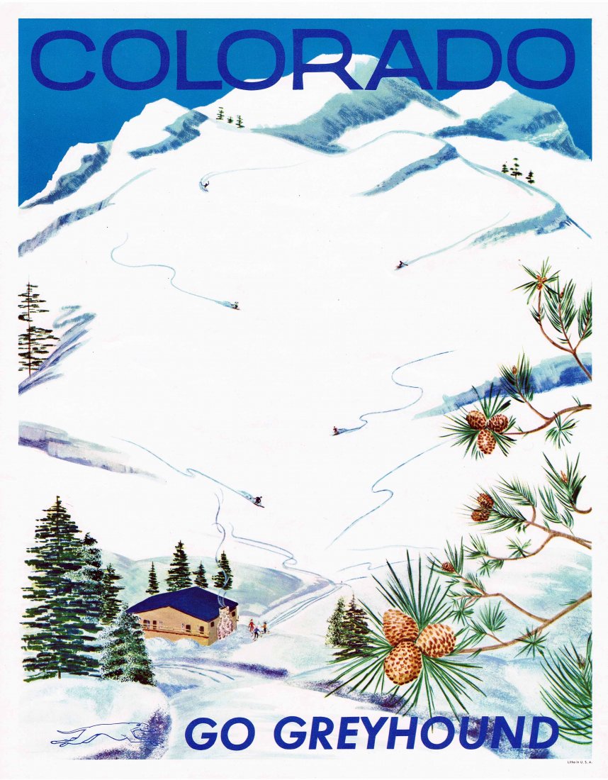 Colorado Ski Poster Greyhound (1 of 1)