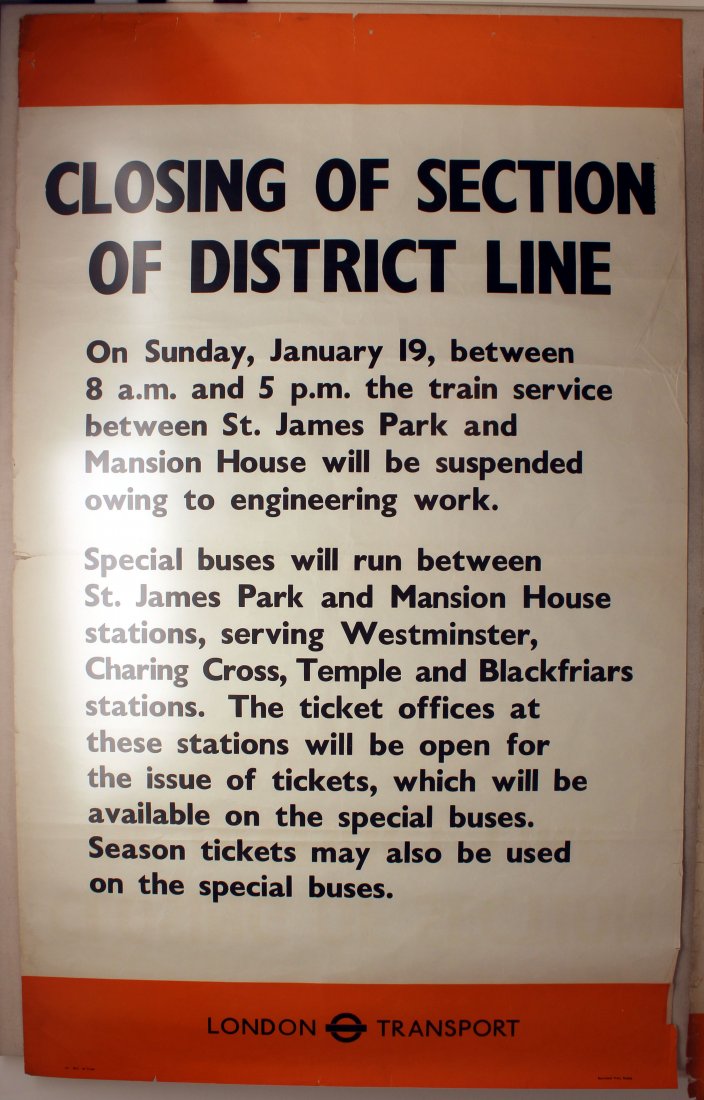 Original London Underground Poster District Line WWII (1 of 1)
