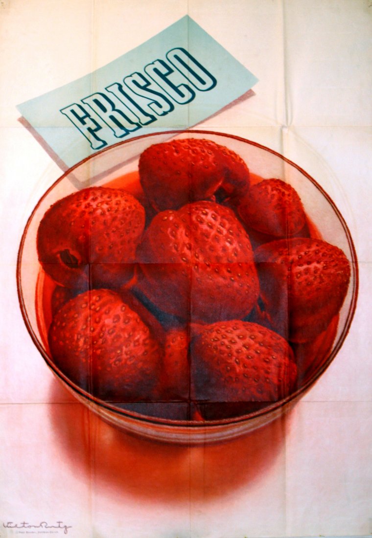 Original 1942 advertising poster Frisco strawberries (1 of 1)
